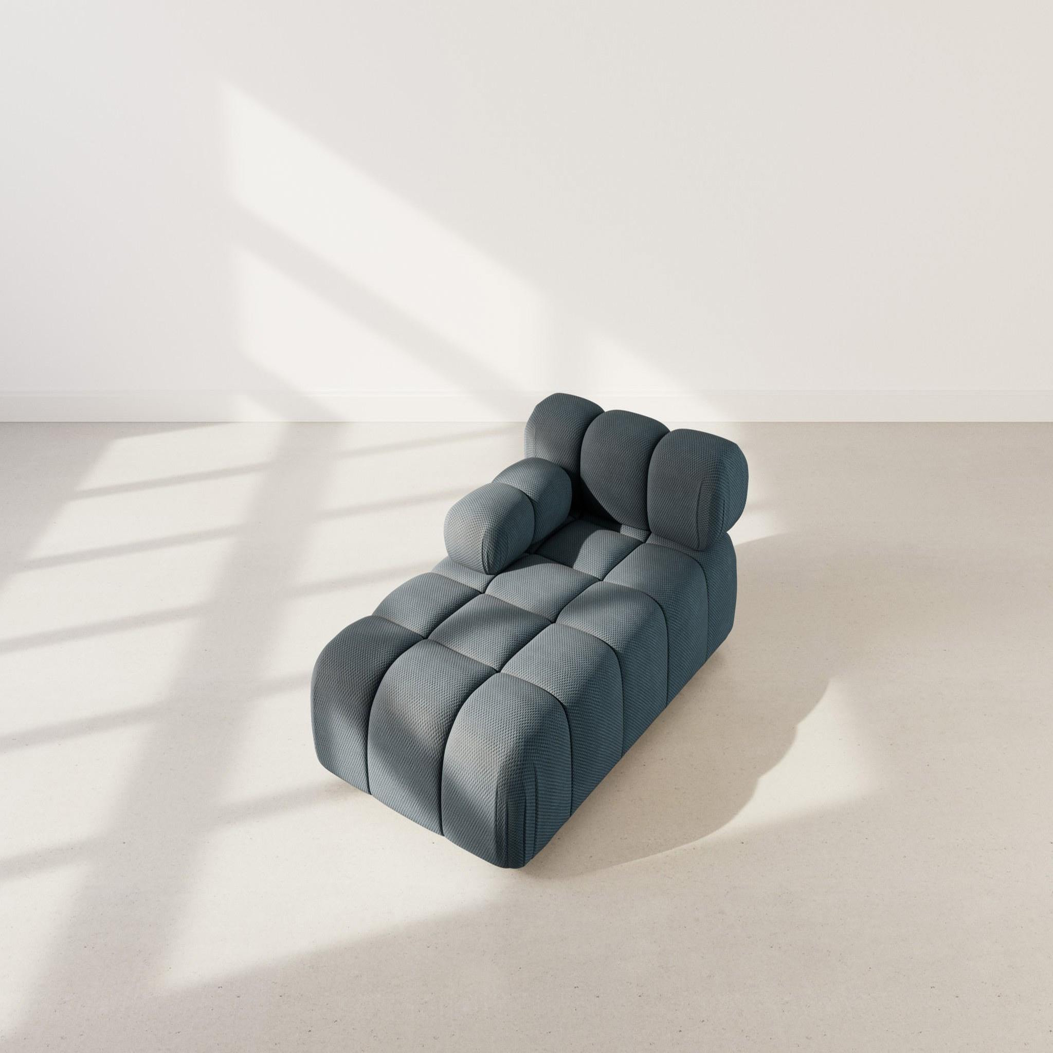 Voir la diapositive 3 : LISA DESIGN Ruby - module d'assise méridienne gauche en velours texturé