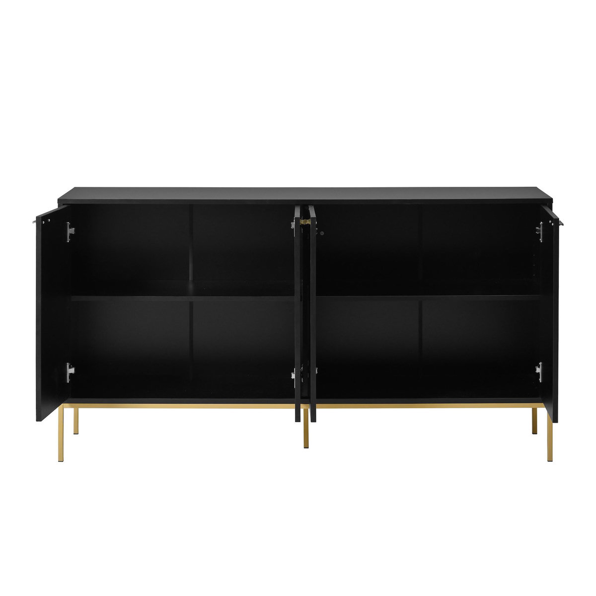 MERAX Buffet 4 portes 0 tiroir - 150cm noir panneaux de particules