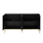 Voir la diapositive 5 : MERAX Buffet 4 portes 0 tiroir - 150cm noir panneaux de particules