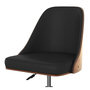 Voir la diapositive 6 : Rendez vous déco Chaise de bureau pivotante sur roulettes en bois foncé et PU noir-Georges
