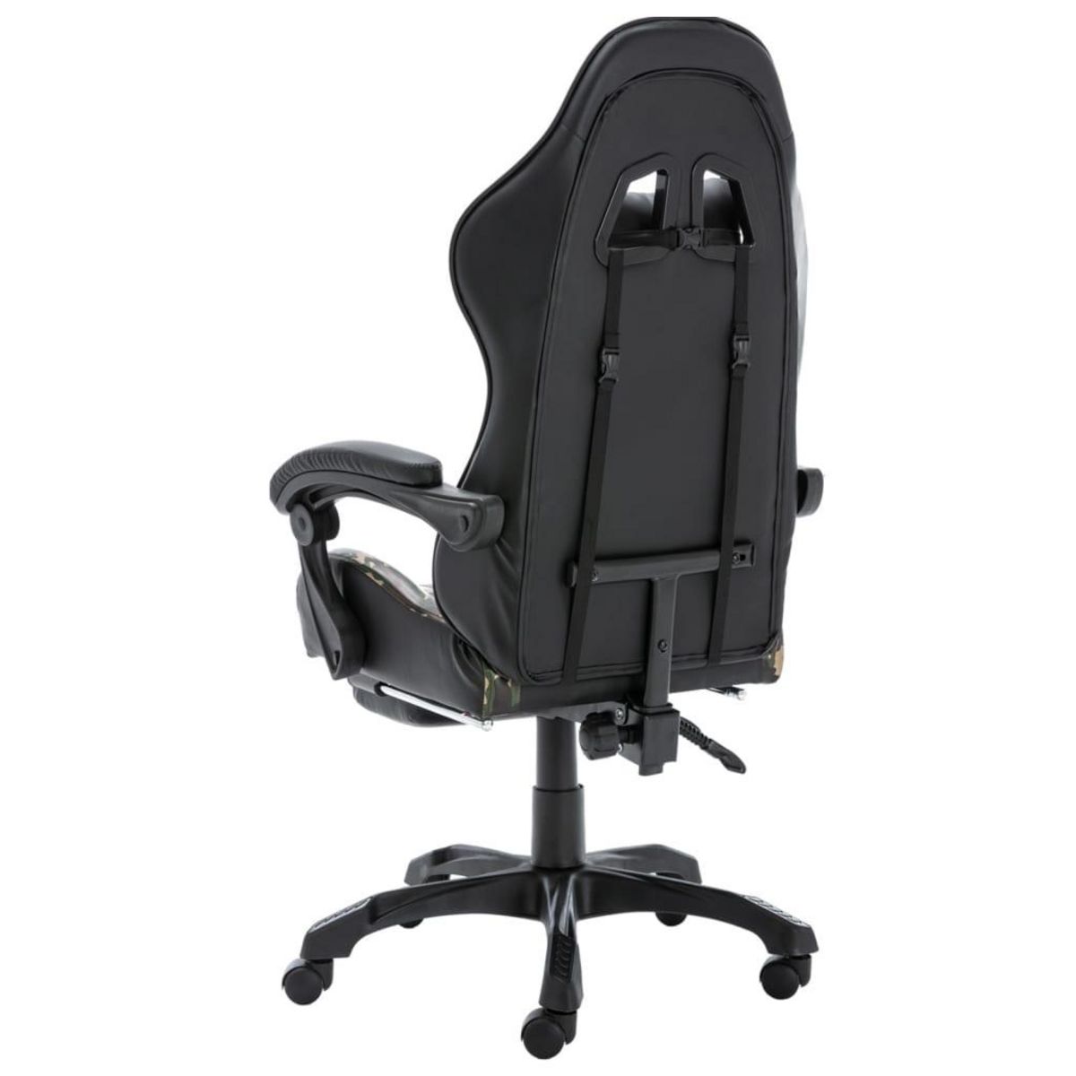 VIDAXL Fauteuil de jeux video repose-pied Noir/camouflage Similicuir