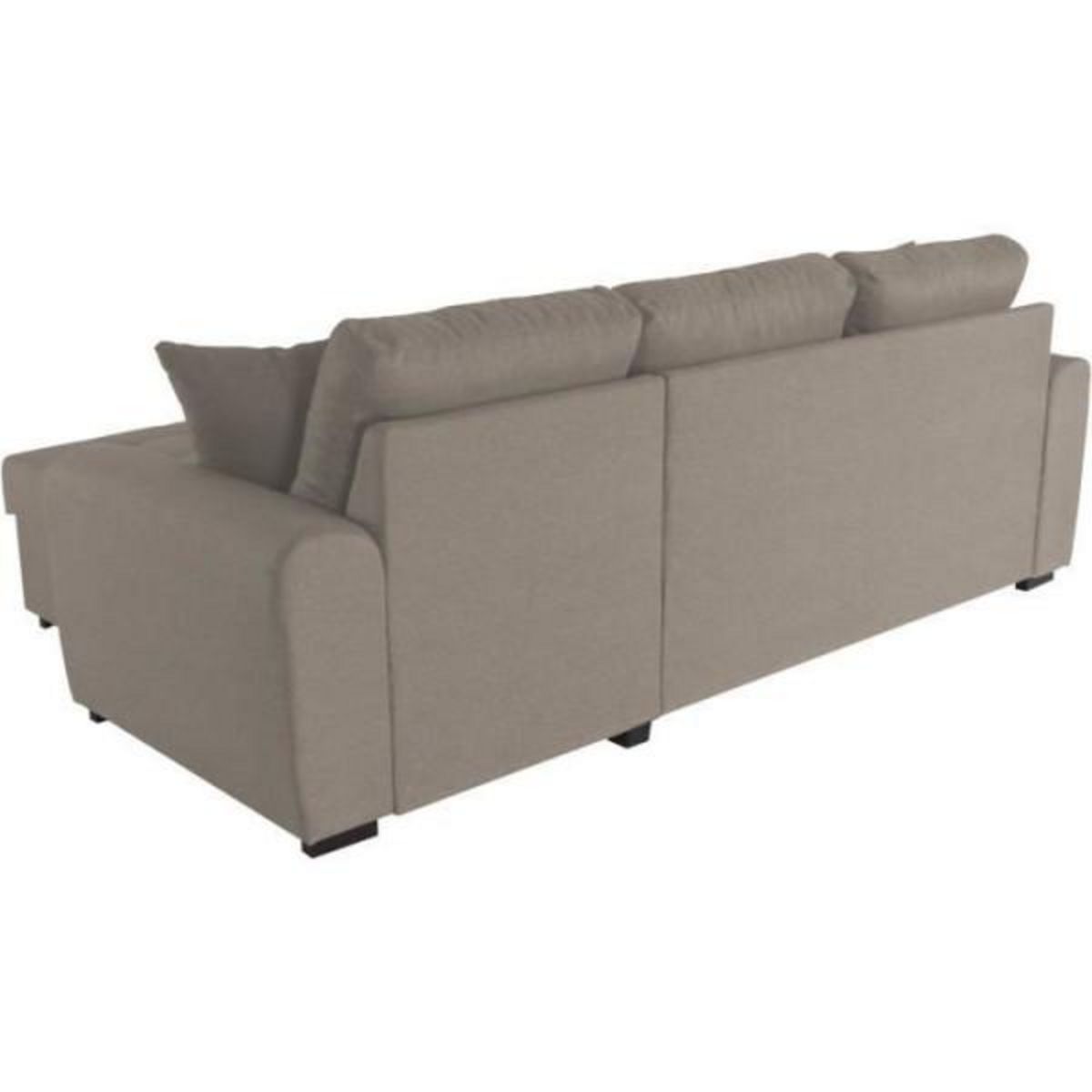 MARKET24 Canapé d'angle convertible réversible 4 places - Tissu beige - L 244 x P 151 x H 90 - HAMILTON - Fabriqué en Ukraine