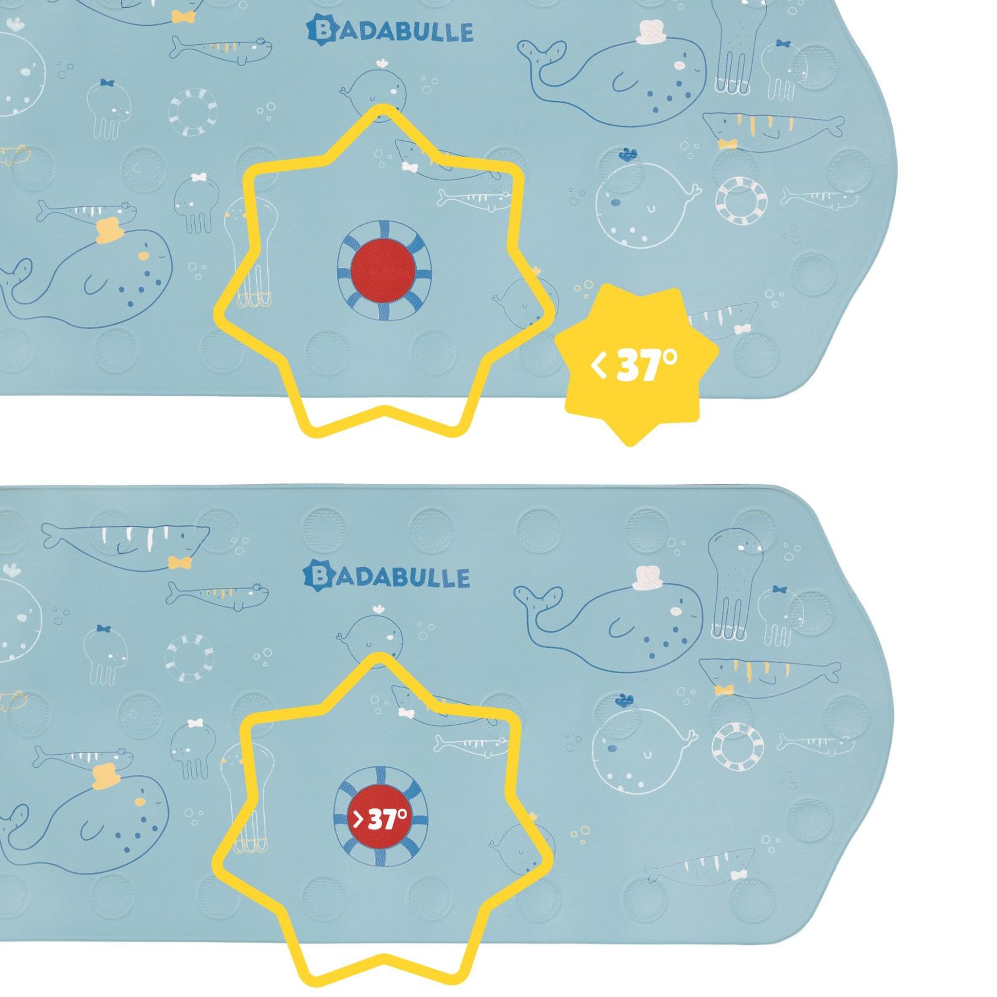 Voir la diapositive 3 : BADABULLE Tapis de bain XXL Badabulle - Ventouses Antidérapantes - Témoin de température - 91cm