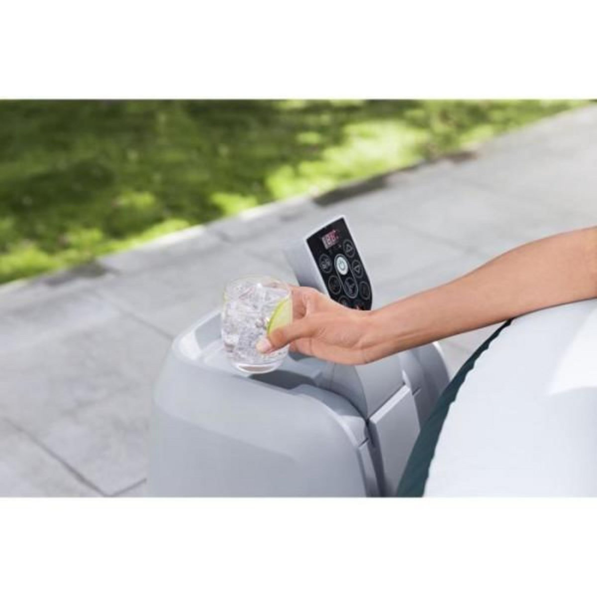 BESTWAY Spa gonflable BESTWAY - Lay-Z-Spa Miami - 140 airjets - 196 x 66 cm - 4 a 6 places - Rond (couverture, cartouche, diffuseur)