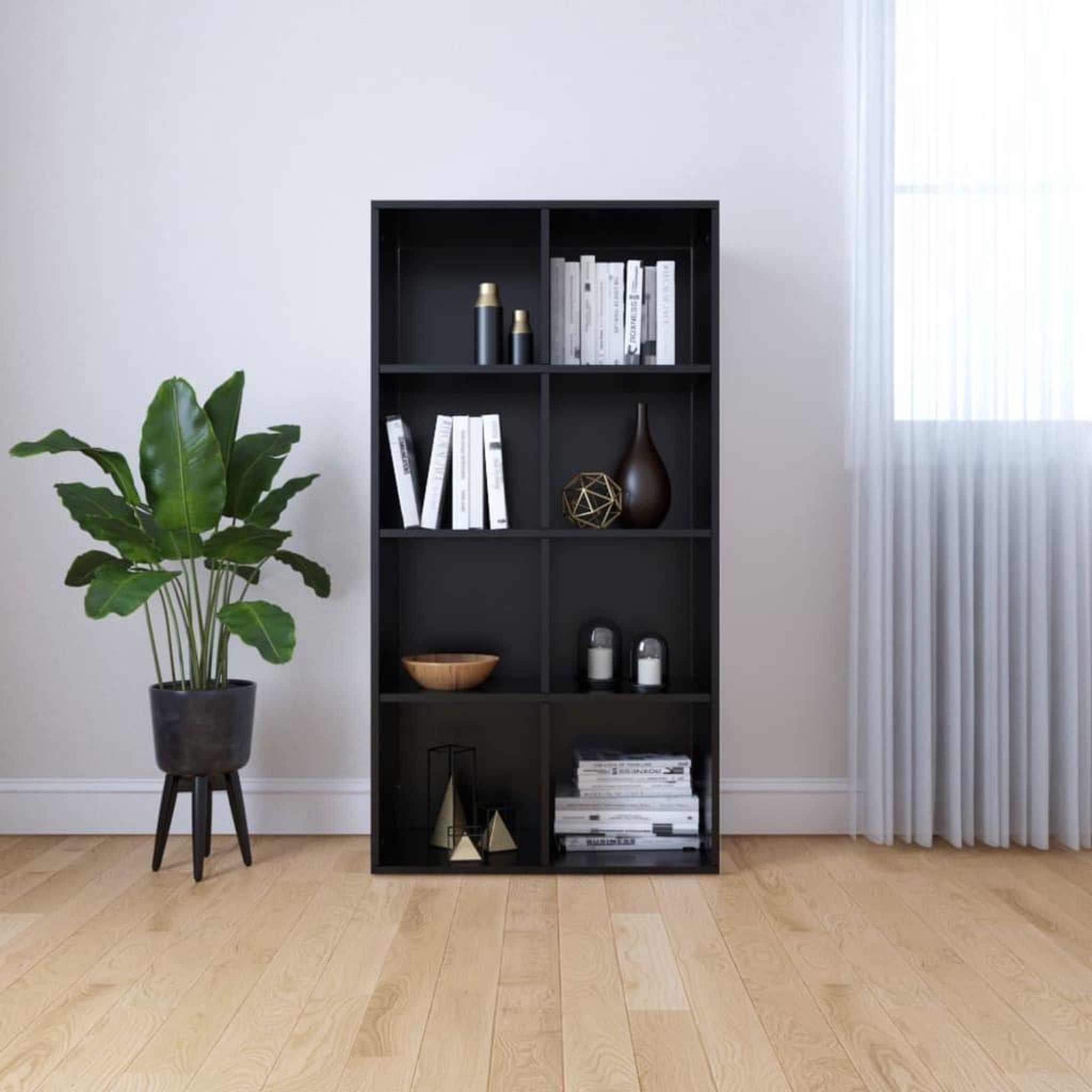 Voir la diapositive 1 : VIDAXL Bibliotheque/Buffet Noir 66x30x130 cm Bois d'ingenierie