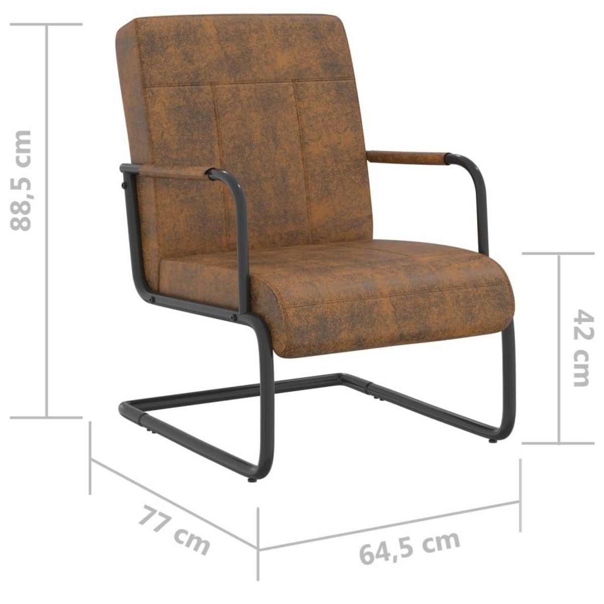VIDAXL Chaise cantilever Marron Tissu