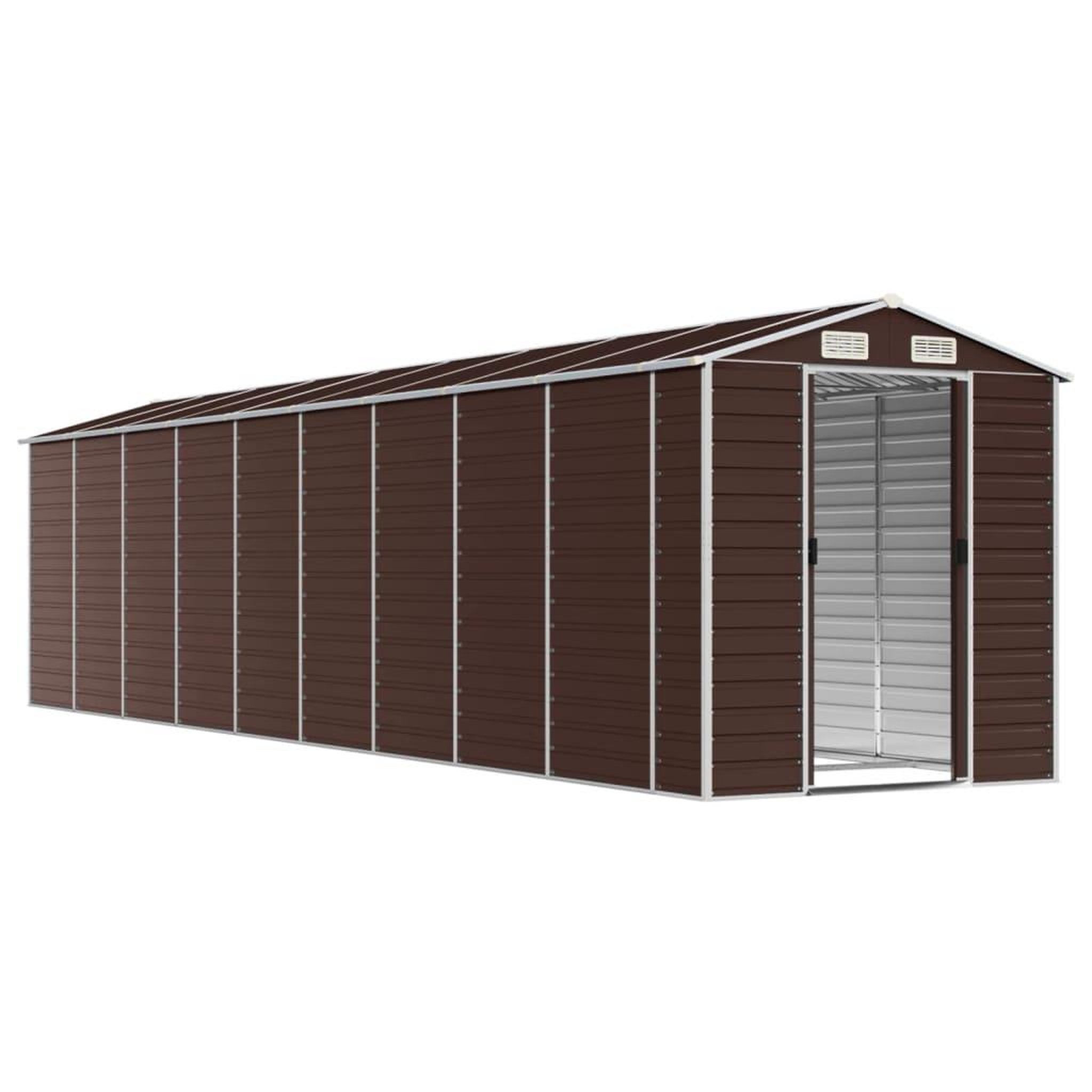 Voir la diapositive 3 : VIDAXL Abri de jardin marron 191x810x198 cm acier galvanise