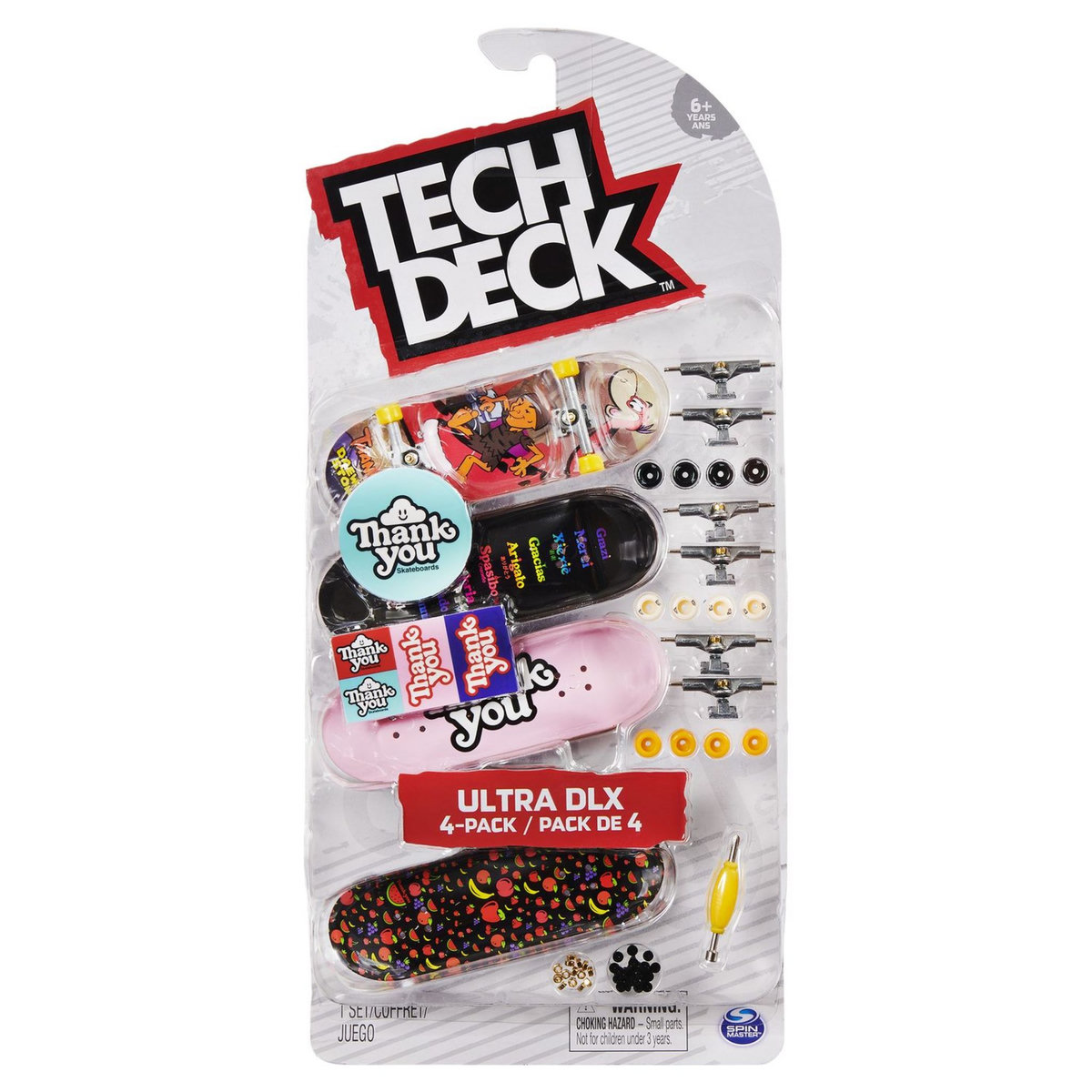 SPIN MASTER Tech Deck Pack de 4 patins à doigts Ultra Dlx Thank you