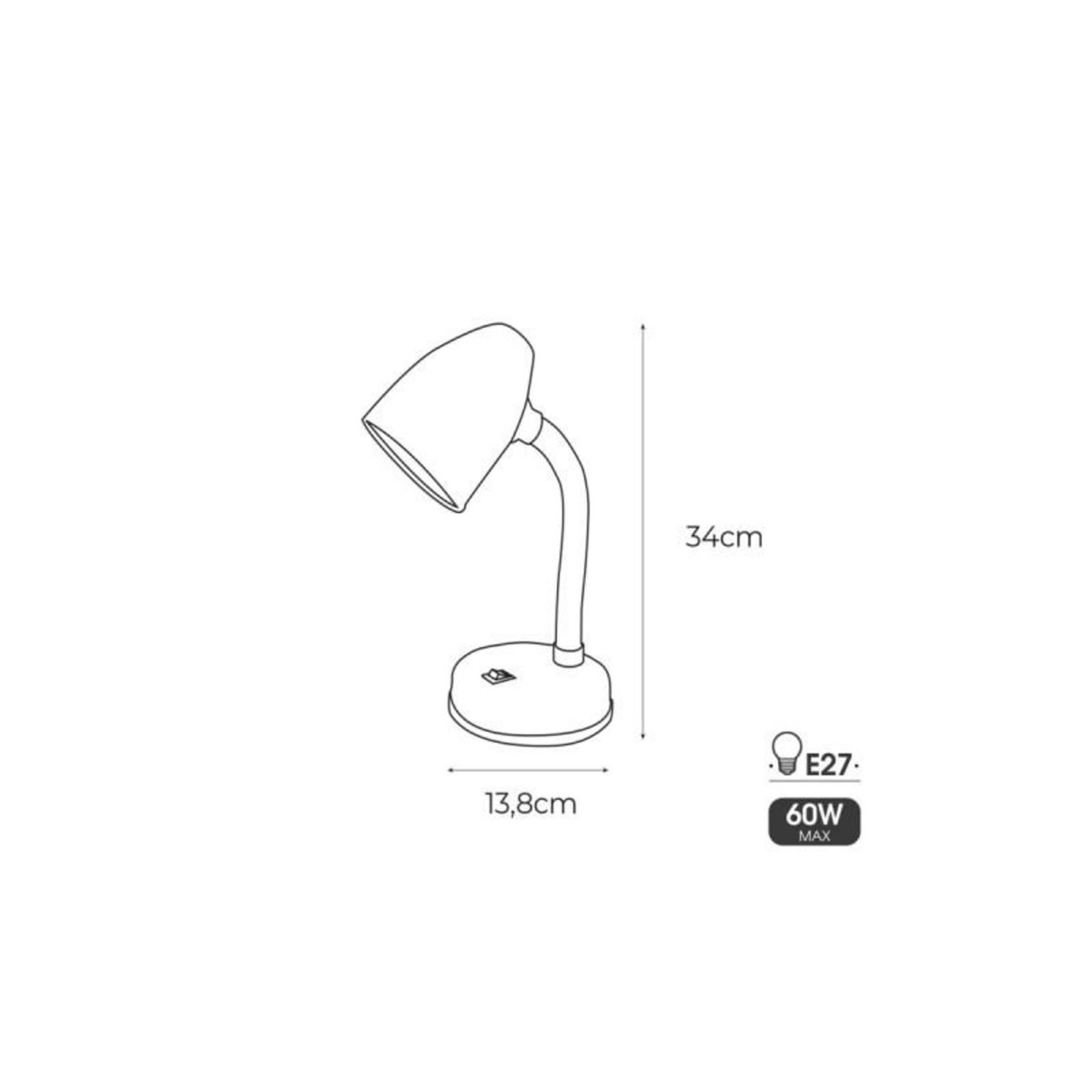 EDM Lampe de table modèle Amsterdam EDM - 60W - E27 - Noir