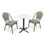 Voir la diapositive 1 : Paris Prix Ensemble Table de Jardin en Terrazzo & 2 Chaises  Bistro  60cm Vert