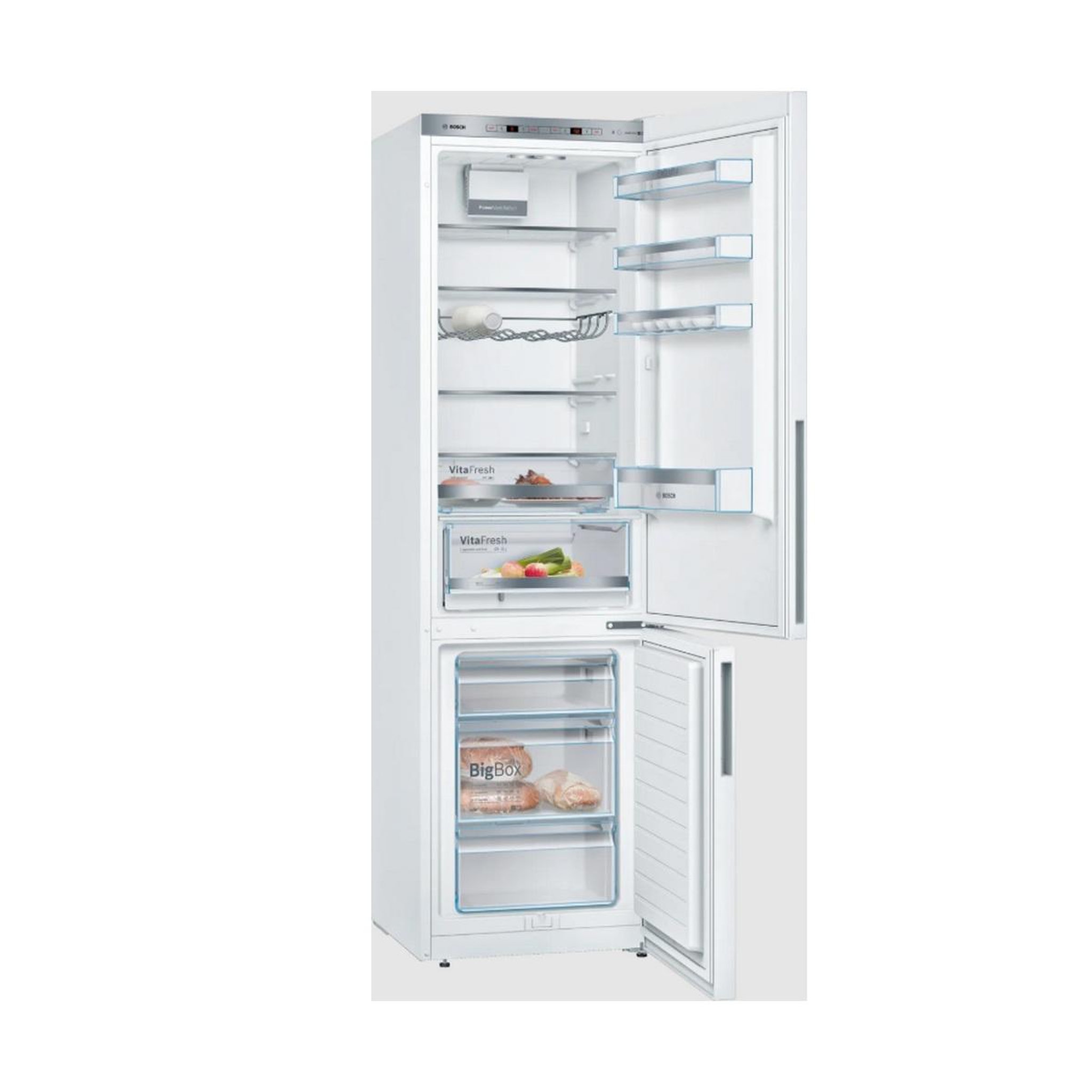 Voir la diapositive 3 : BOSCH Réfrigérateur combiné 60cm 343l blanc - KGE39AWCA