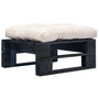 Voir la diapositive 1 : VIDAXL Repose-pied palette de jardin et coussin sable Bois noir