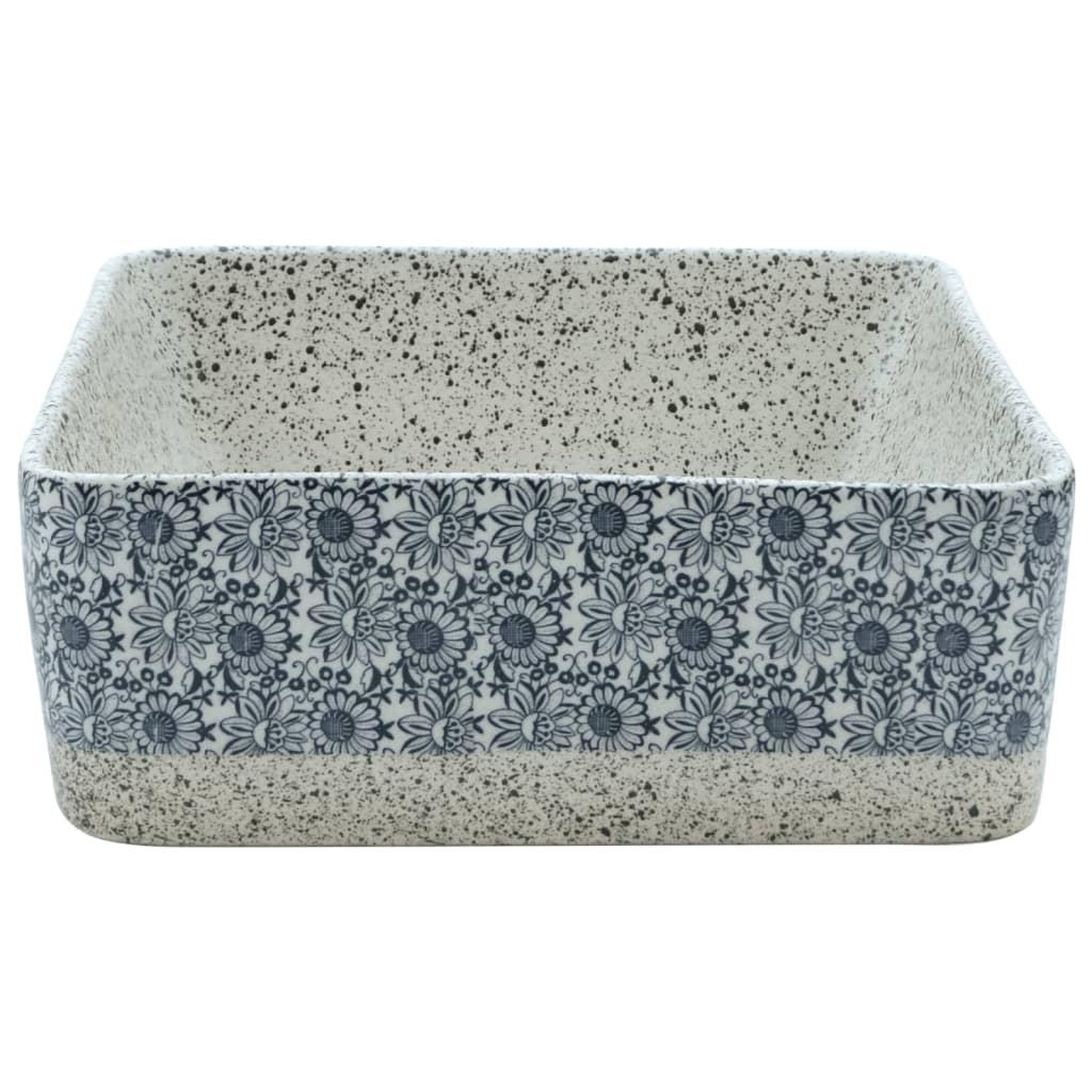 Voir la diapositive 5 : VIDAXL Vasque a poser gris/bleu rectangulaire 46x35,5x13 cm ceramique