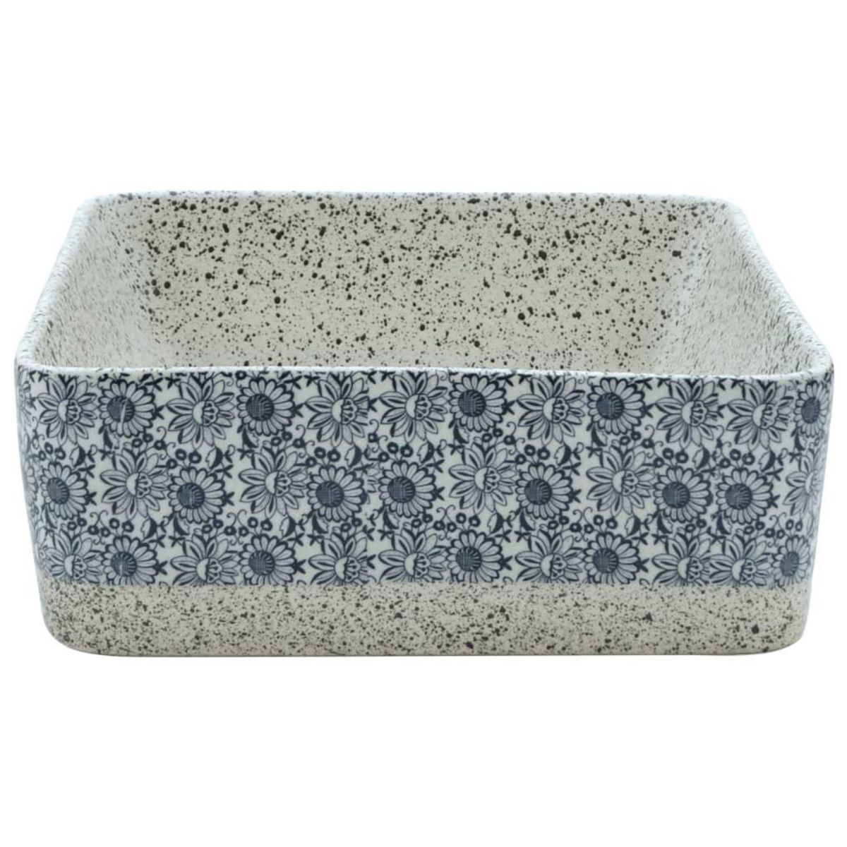 VIDAXL Vasque a poser gris/bleu rectangulaire 46x35,5x13 cm ceramique
