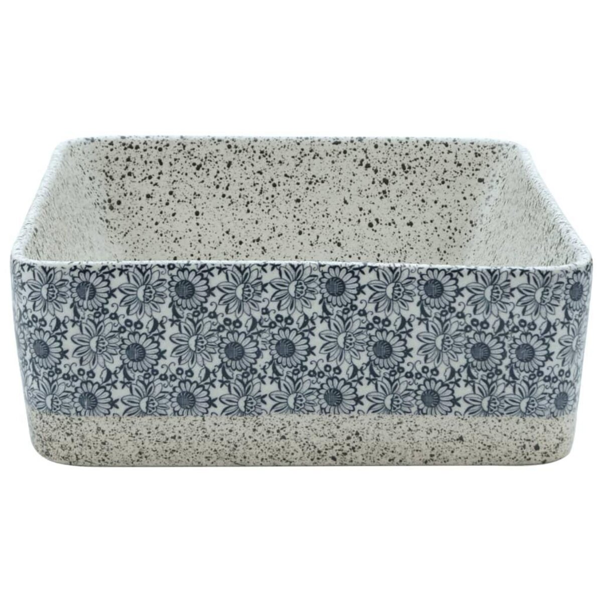 VIDAXL Vasque a poser gris/bleu rectangulaire 46x35,5x13 cm ceramique
