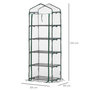 Voir la diapositive 3 : OUTSUNNY Serre de jardin balcon étagère serre 5 niveaux 0,69L x 0,49l x 1,93H m acier galvanisé bâche amovible PVC vert
