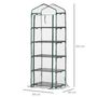 Voir la diapositive 3 : OUTSUNNY Serre de jardin balcon étagère serre 5 niveaux 0,69L x 0,49l x 1,93H m acier galvanisé bâche amovible PVC vert