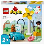 LEGO Duplo 10985 L'éolienne et la voiture électrique, Jouet Voiture pour Enfants Dès 2 Ans, Garçons et Filles, Jouets Éducatifs avec Figurines