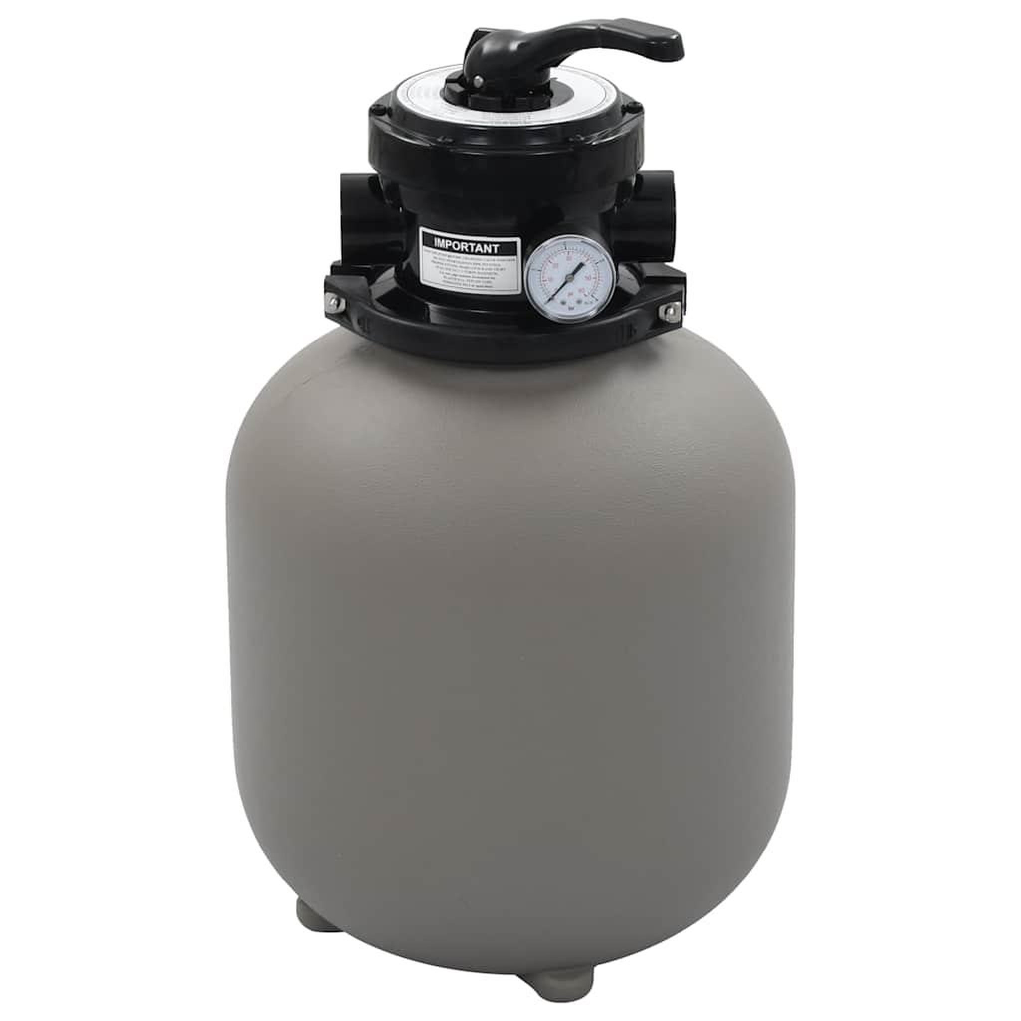 VIDAXL Filtre a sable pour piscine avec vanne 4 positions gris 350 mm