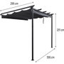 Voir la diapositive 4 : Habitat et Jardin Pergola adossée en aluminium avec toit rétractable-  3 x 4 m -  Gris