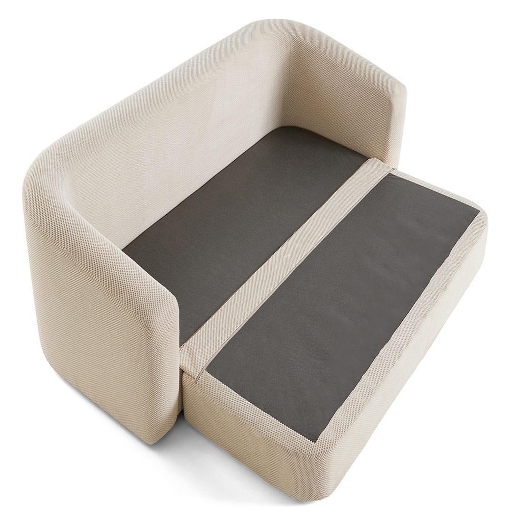 Voir la diapositive 3 : BEST MOBILIER Nuvia - canapé convertible déplimousse 3 places en velours texturé