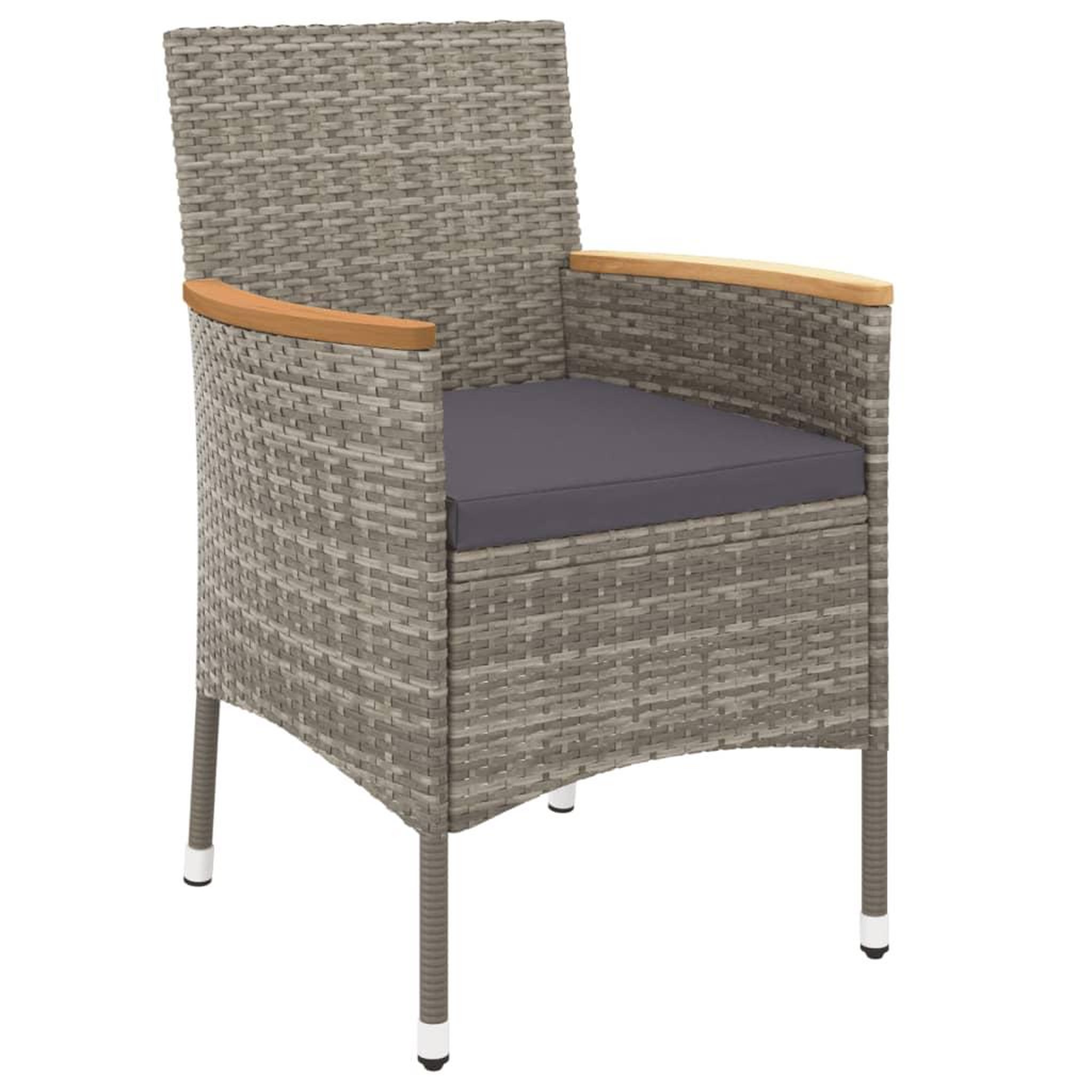 Voir la diapositive 4 : VIDAXL Ensemble a manger jardin et coussins 7 pcs gris rotin