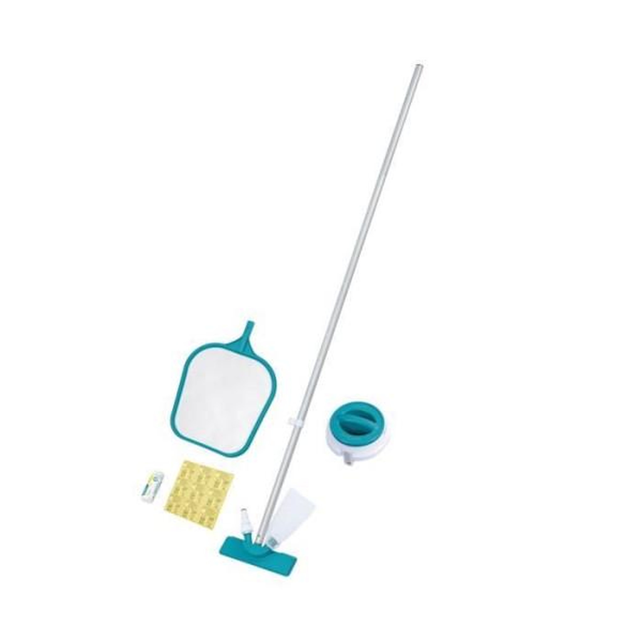 BESTWAY Kit de nettoyage piscine jusqu'a 3,96m - Bestway - Aquaclear - épuisette, flotteur, aspirateur, bande de test, patch de répara