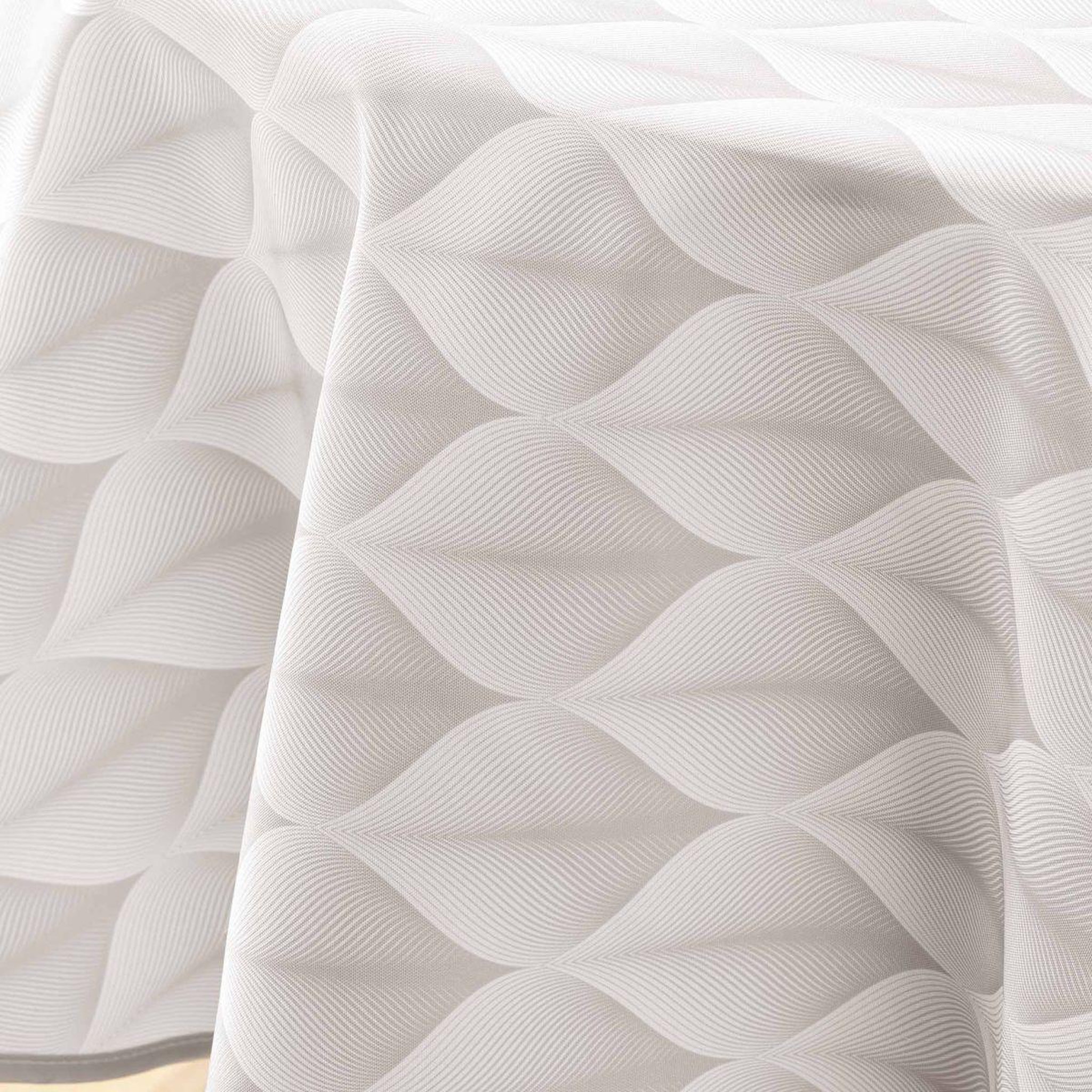 Voir la diapositive 3 : Douceur d'Intérieur Nappe ronde antitache imprimé  kalini  180cm naturel
