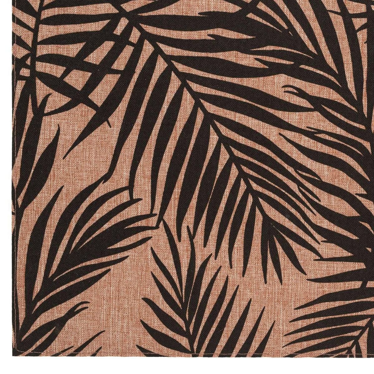 SECRET DE GOURMET Set de table rectangulaire Palmier - 45 x 30 cm - Noir et beige