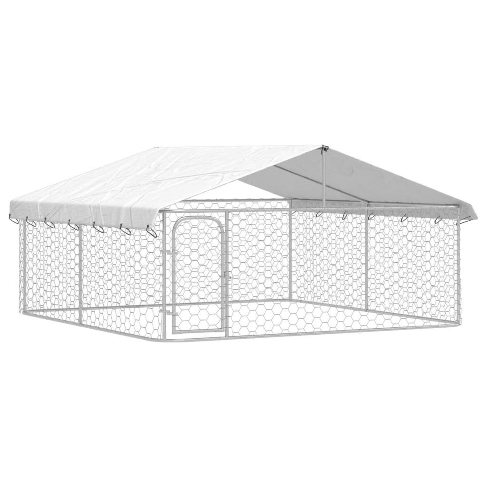 Voir la diapositive 2 : VIDAXL Chenil exterieur avec toit 300x300x150 cm