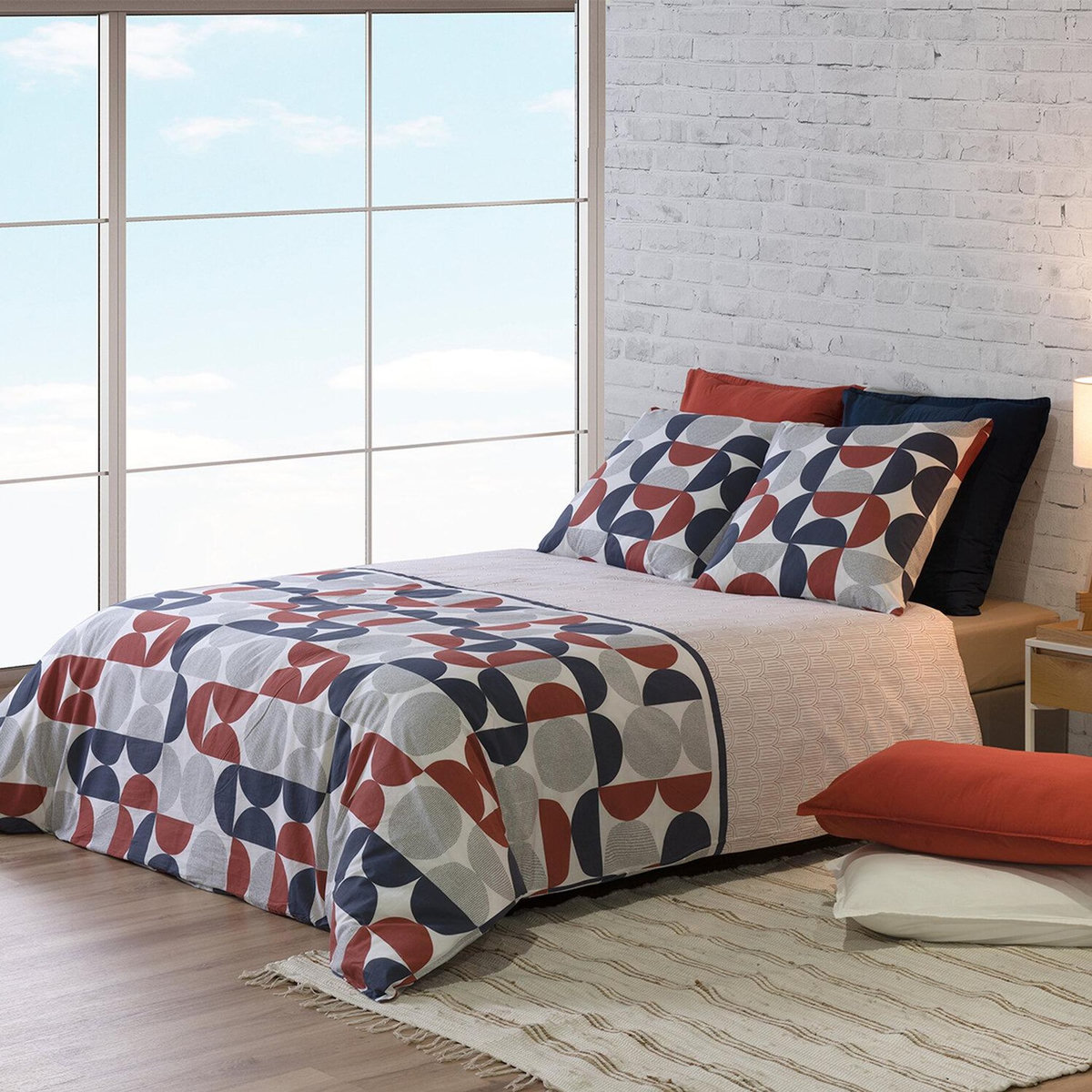 ATELIER DU COTON Parure housse de couette 100% coton 57fils moon