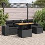 Voir la diapositive 1 : VIDAXL Salon de jardin 6 pcs avec coussins noir resine tressee