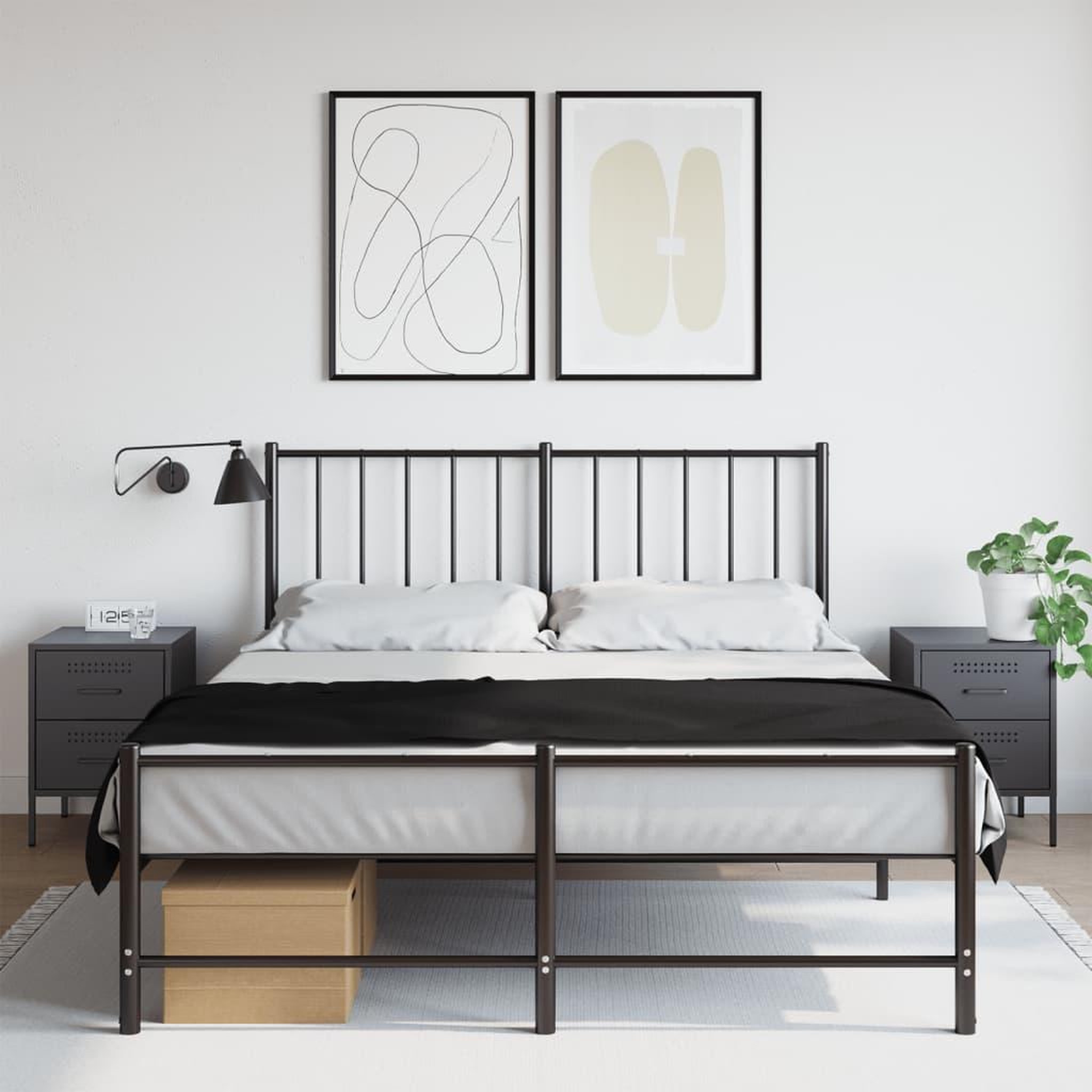 VIDAXL Tables de chevet 2 pcs anthracite 36x39x50,5 cm acier