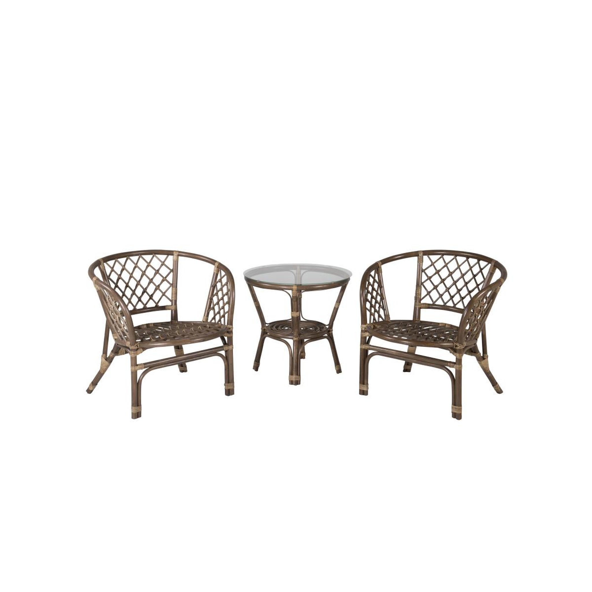Voir la diapositive 4 : Paris Prix Ensemble table de jardin & 2 fauteuils  wera  55cm noyer