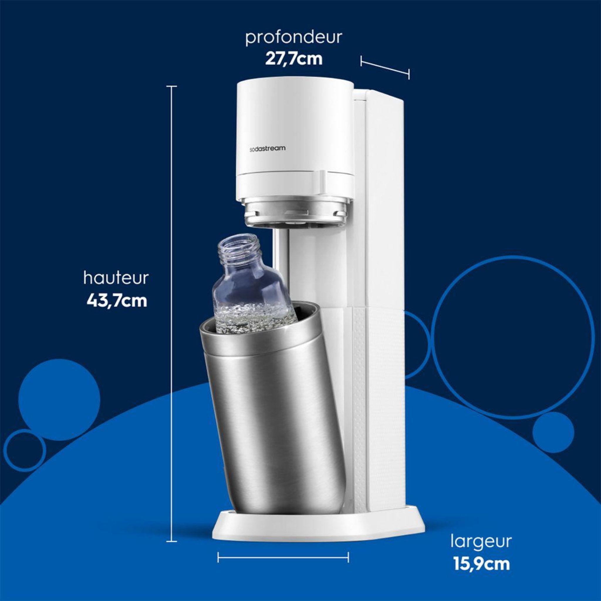 Voir la diapositive 3 : SODASTREAM Machine à soda duo blanche pack 4 bouteilles