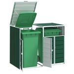 VIDAXL Rangement a roulettes pour poubelles pour deux bacs acier