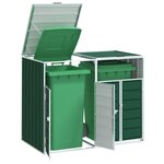 VIDAXL Rangement a roulettes pour poubelles pour deux bacs acier
