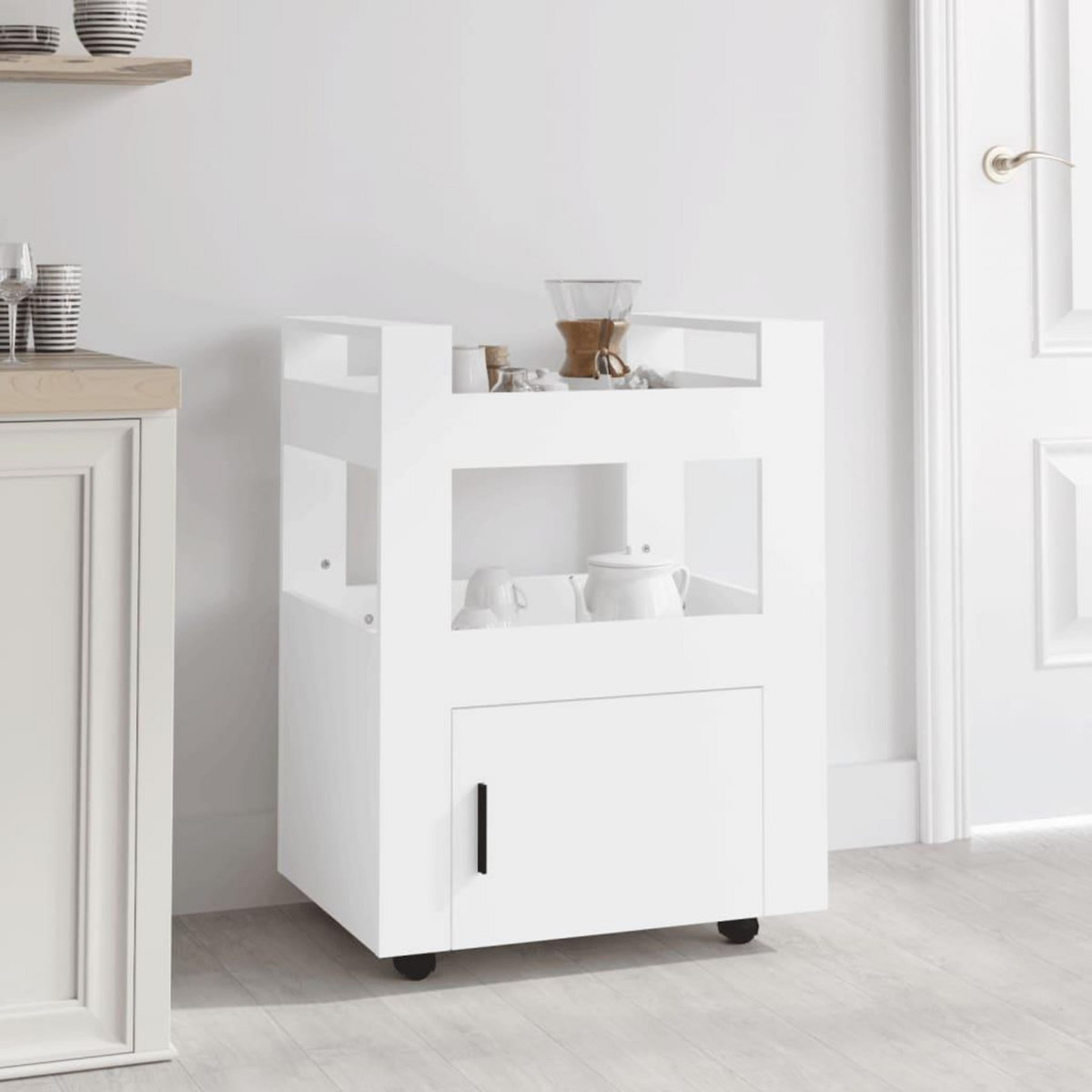 VIDAXL Chariot de cuisine Blanc 60x45x80 cm Bois d'ingenierie