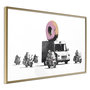 Voir la diapositive 1 : Paris Prix Affiche Murale Encadrée  Banksy Donuts Strawberry