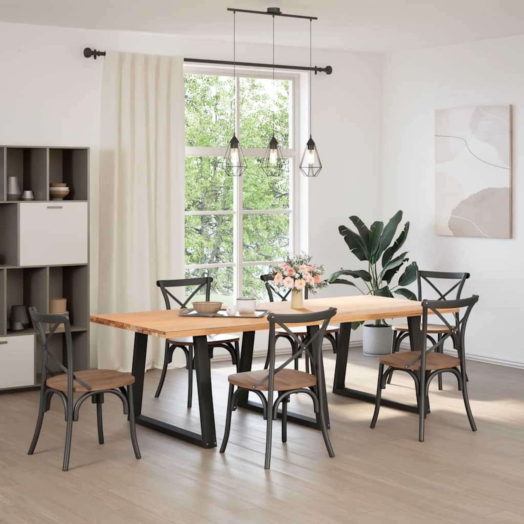 Voir la diapositive 2 : VIDAXL Pieds de table a manger forme de V 3 pcs noir 100x(72-73,3) cm