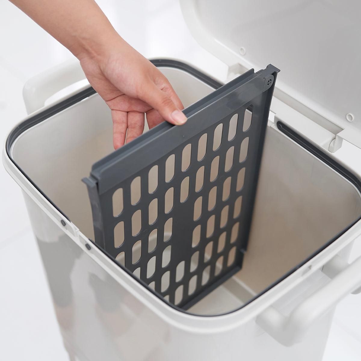 Kitchen move Poubelle de Tri Sélectif VALORIS Blanc Plastique 45L