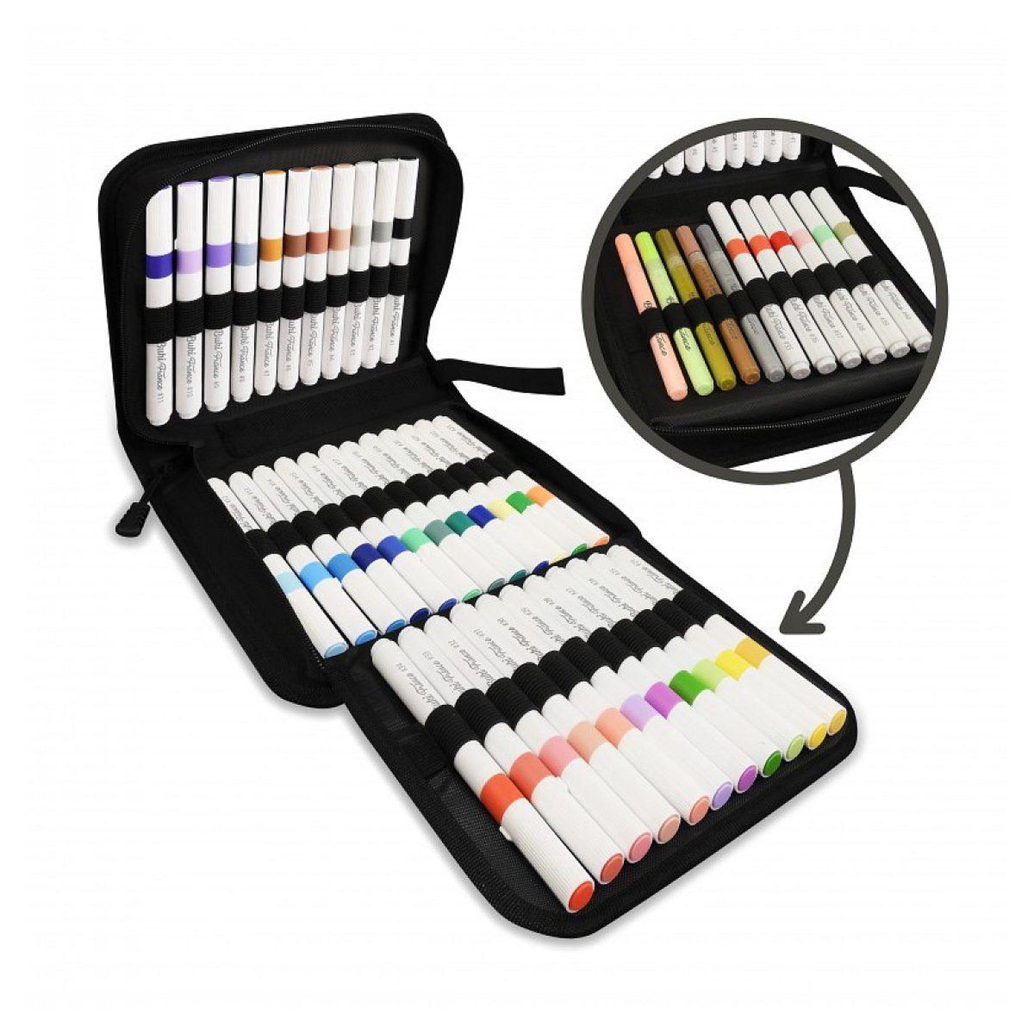 Voir la diapositive 2 : BUKI Trousse 45 feutres acryliques