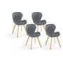 Voir la diapositive 1 : Lot de 4 chaises en tissu style scandinave pieds bois massif GAYA