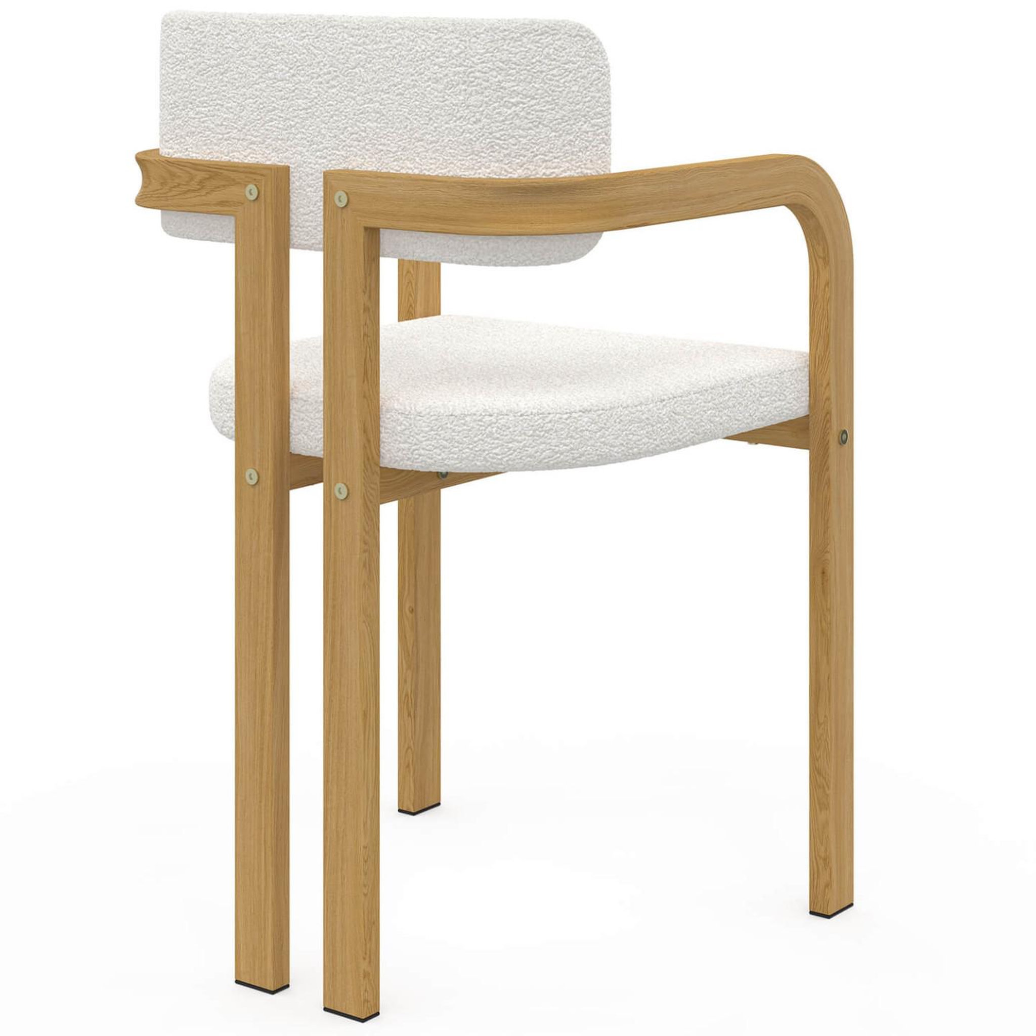 Voir la diapositive 4 : ID MARKET Lot de 4 chaises de salle à manger, fauteuils de table esma en métal effet bois et tissu bouclette avec accoudoirs