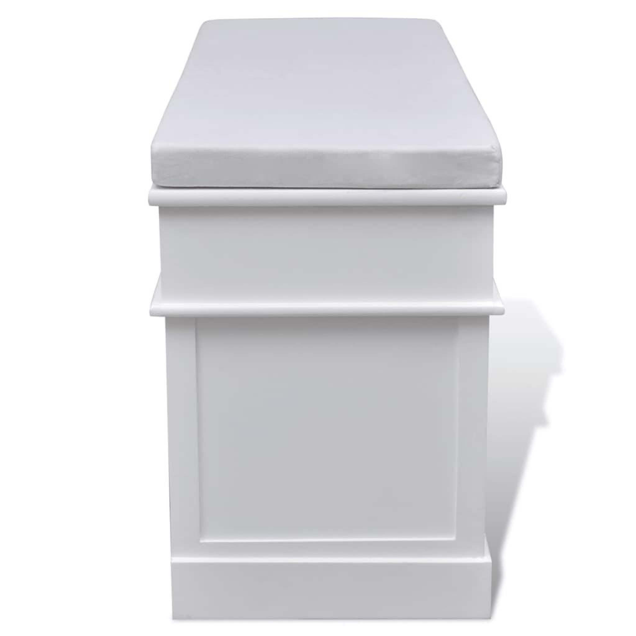 Voir la diapositive 5 : VIDAXL Banc d'entree et de rangement avec coussin 2 tiroirs blanc