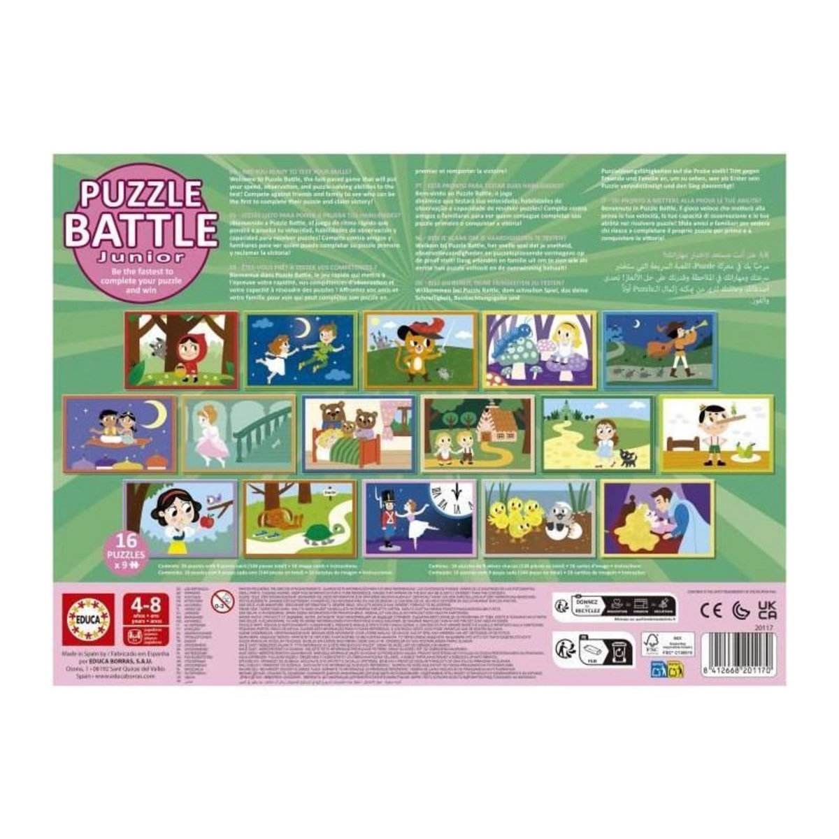 EDUCA Puzzle - EDUCA - Battle Jr Contes - 16 puzzles