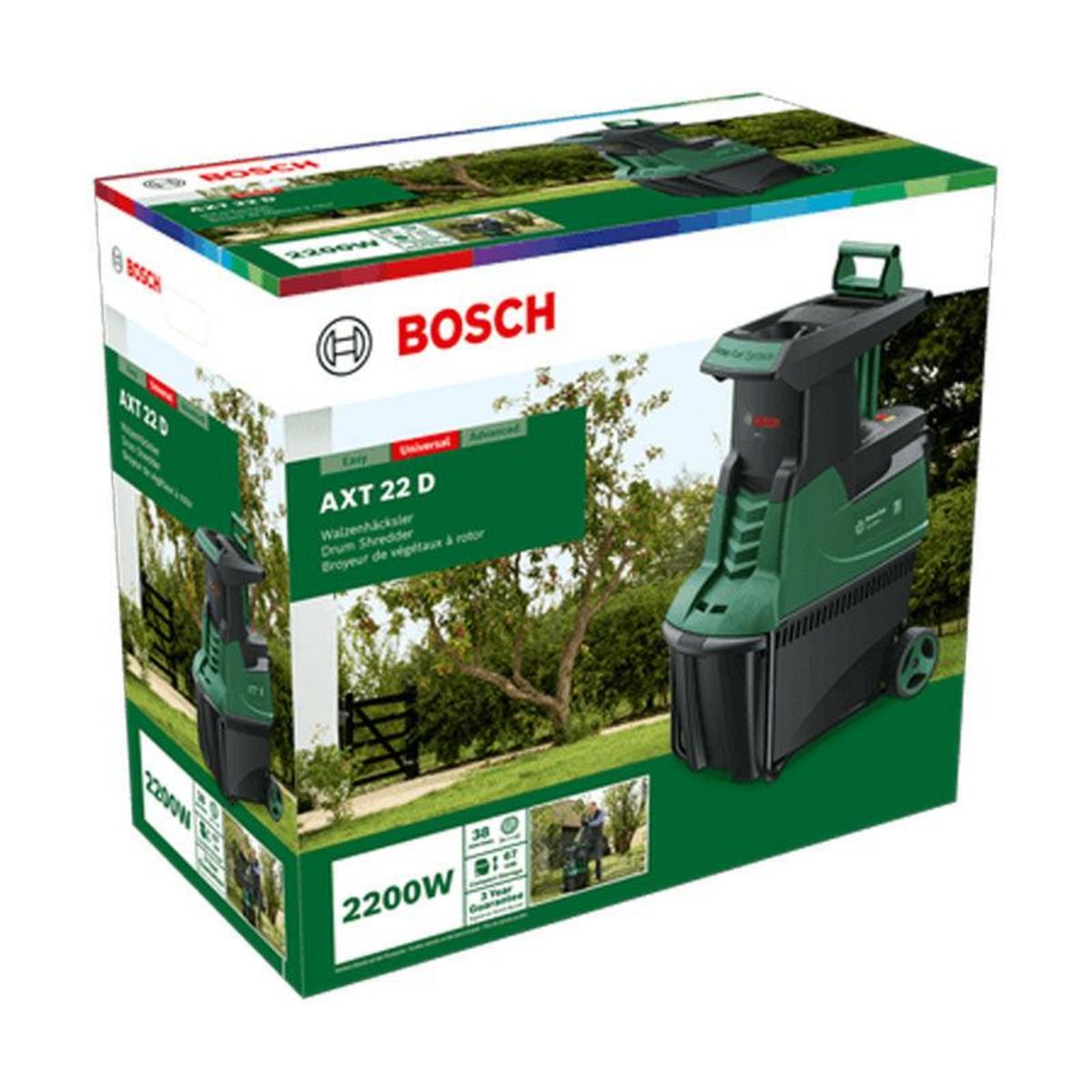 BOSCH Broyeur de végétaux électrique  BOSCH AXT 22 D
