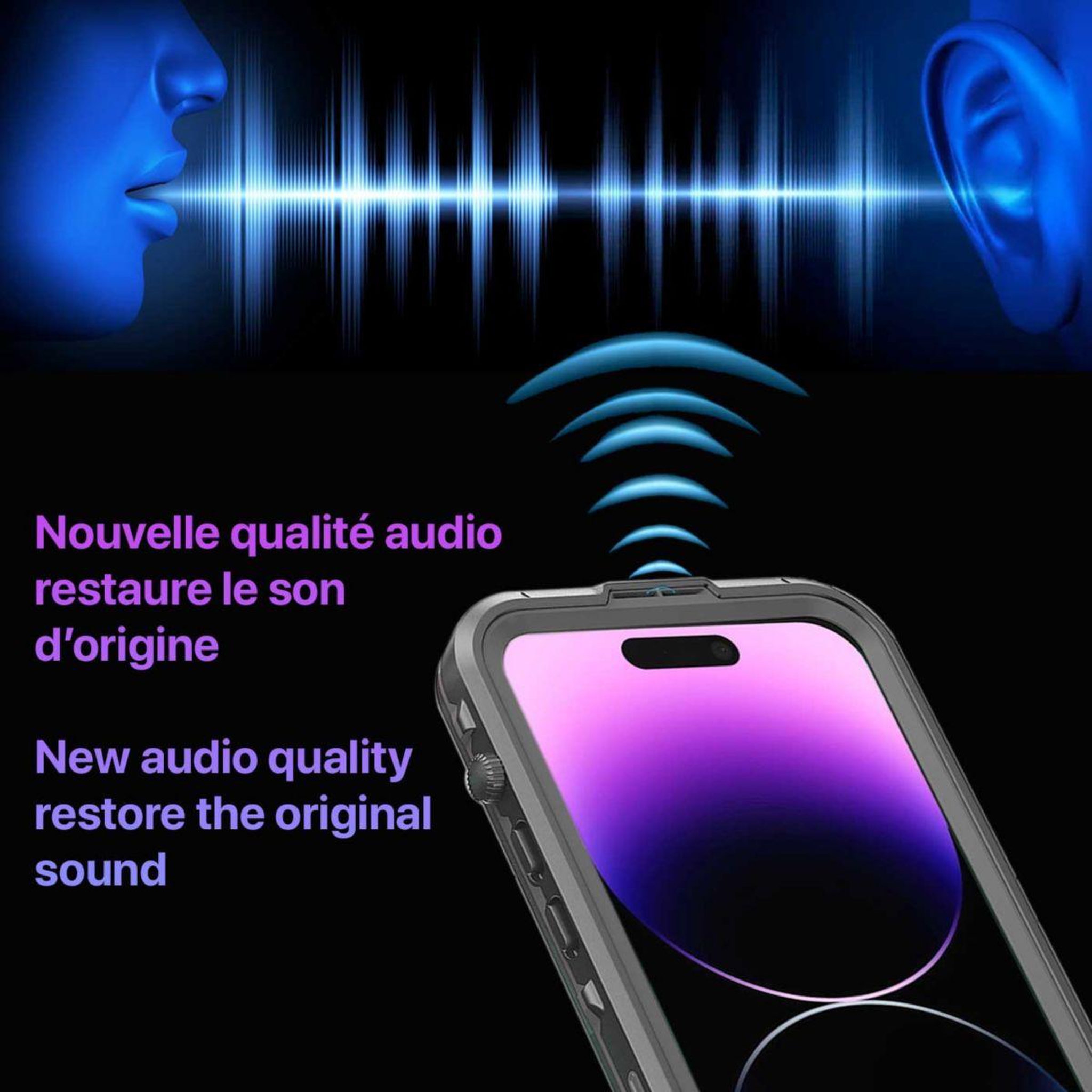 Voir la diapositive 4 : CASEPROOF Coque intégrale iPhone 14 Pro Max etanche antichoc MagSa