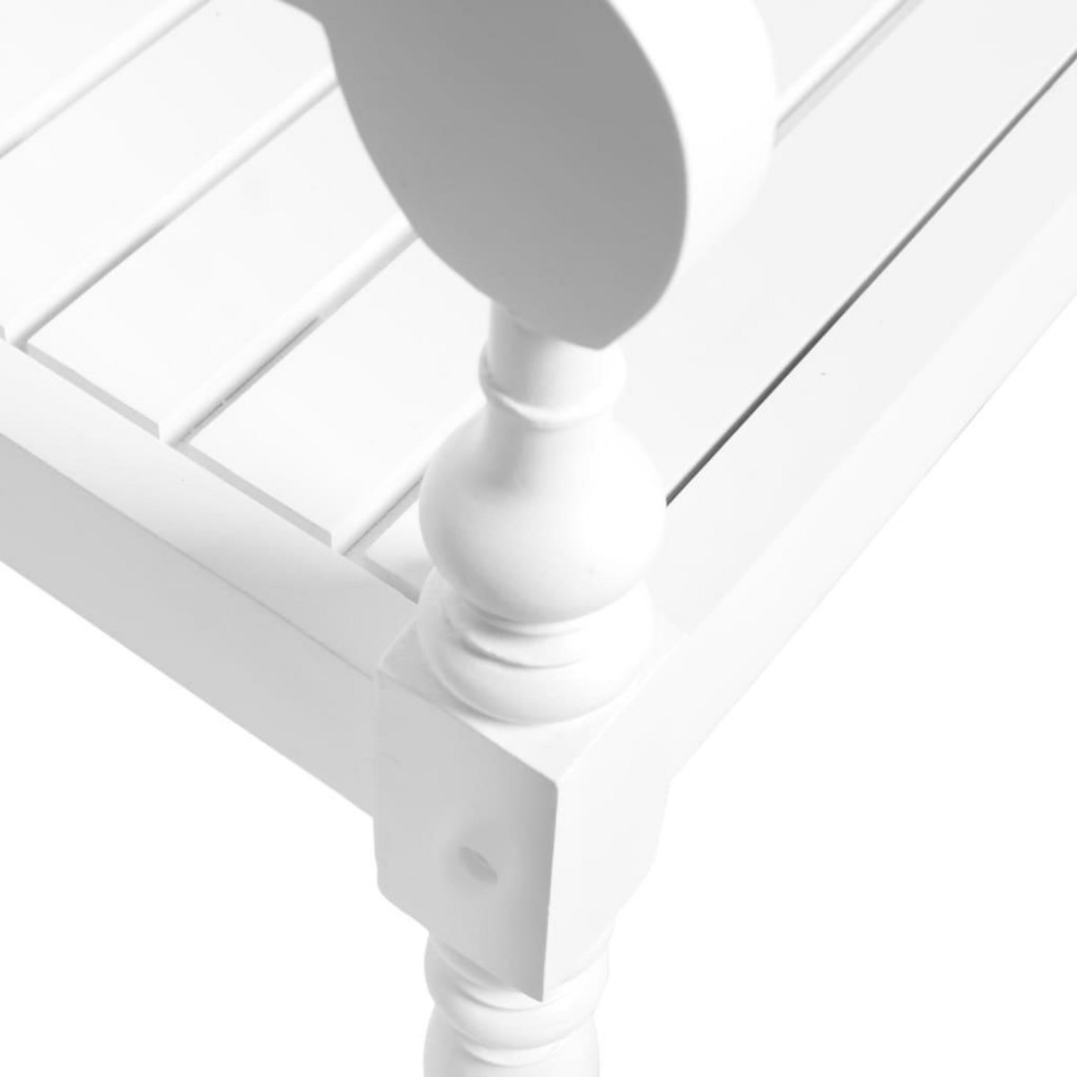 VIDAXL Banc Batavia 123 cm Bois d'acajou massif Blanc