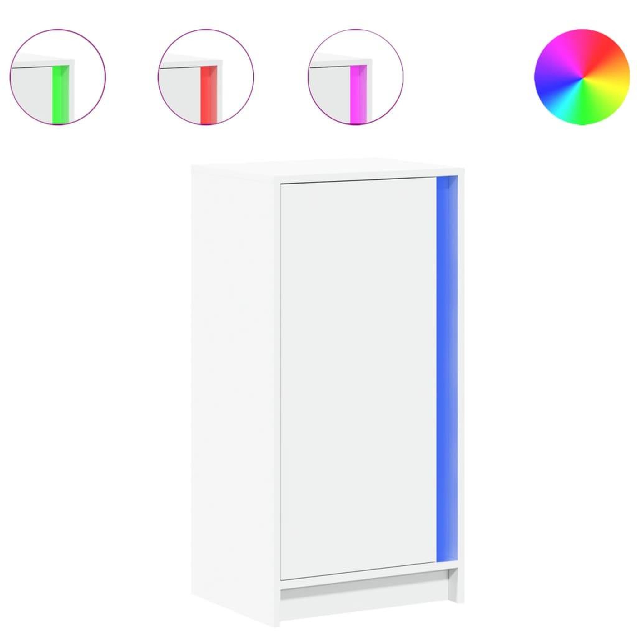Voir la diapositive 2 : VIDAXL Buffet avec LED blanc 42,5x34x85 cm bois d'ingenierie